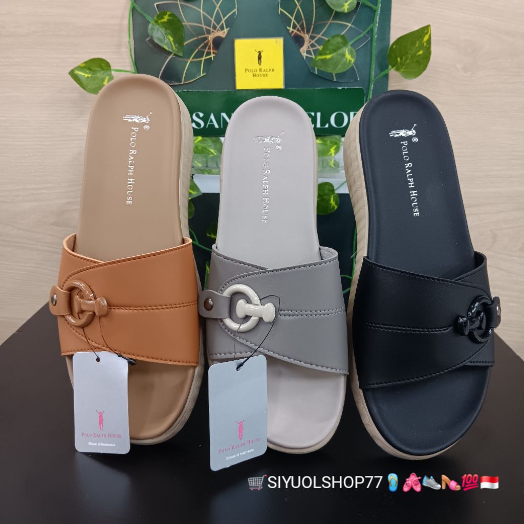 [Bisa COD/100% Original/Art AD 01] Sandal Wanita POLO RALPH HOUSE/Sandal Wanita/Sandal Slide Wanita/