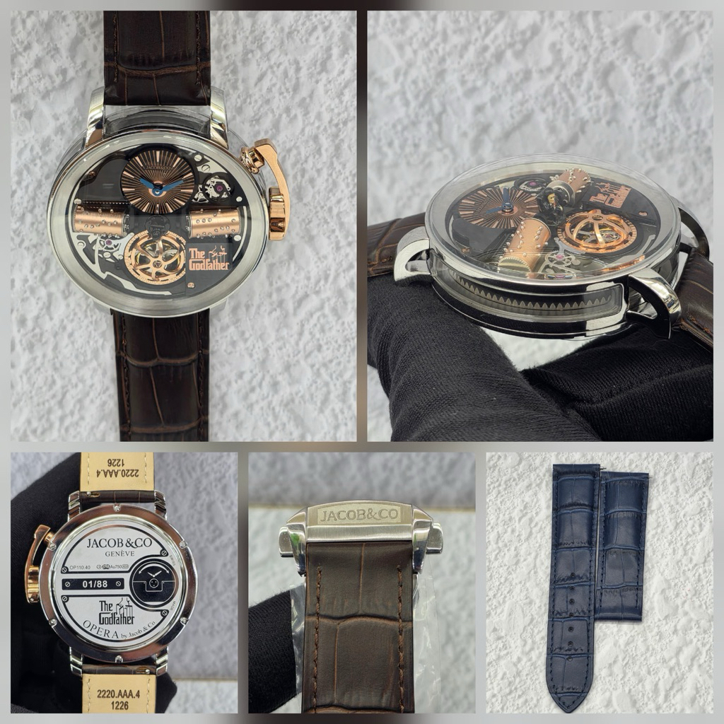 JAM TANGAN JACOB&CO RUBBER KULIT DIAL 50MM SWISS MATIC