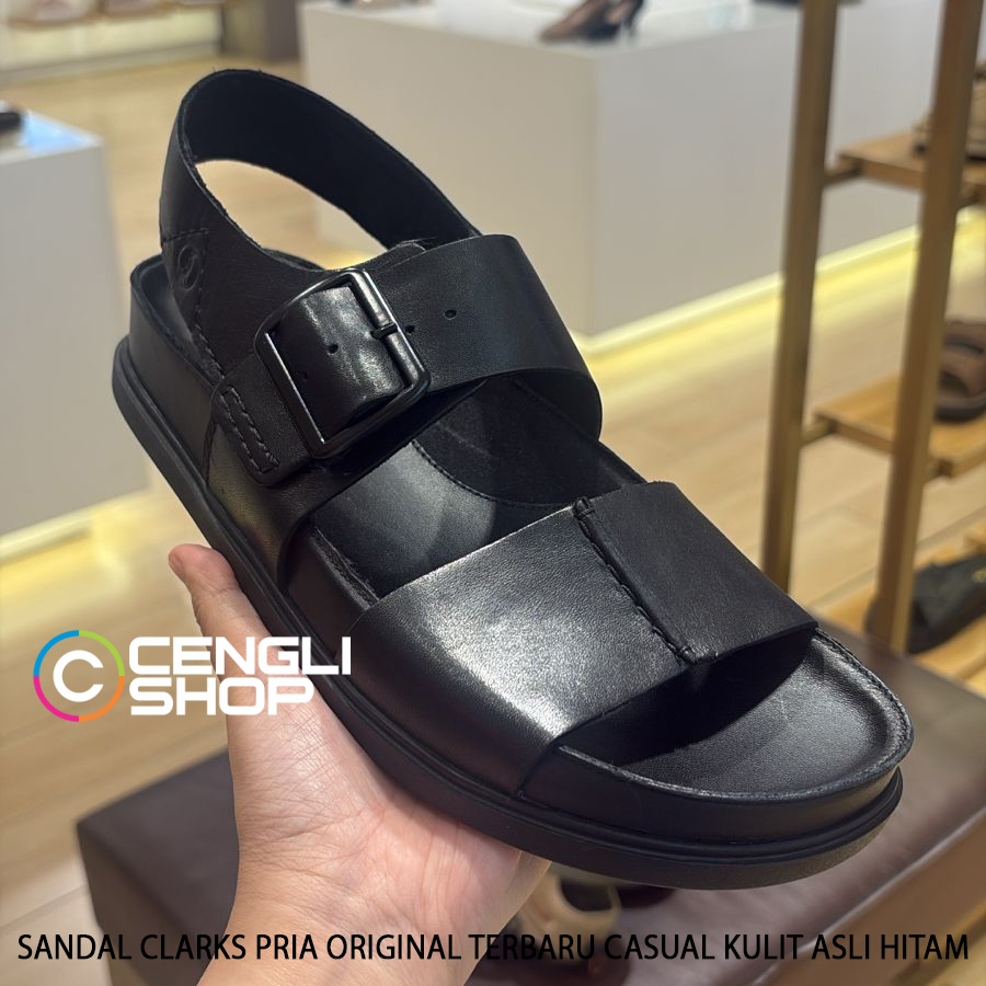 SANDAL KULIT CLARKS PRIA ORIGINAL SENDAL KASUAL SLINGBACK TALI BELAKANG BRANDED CM00