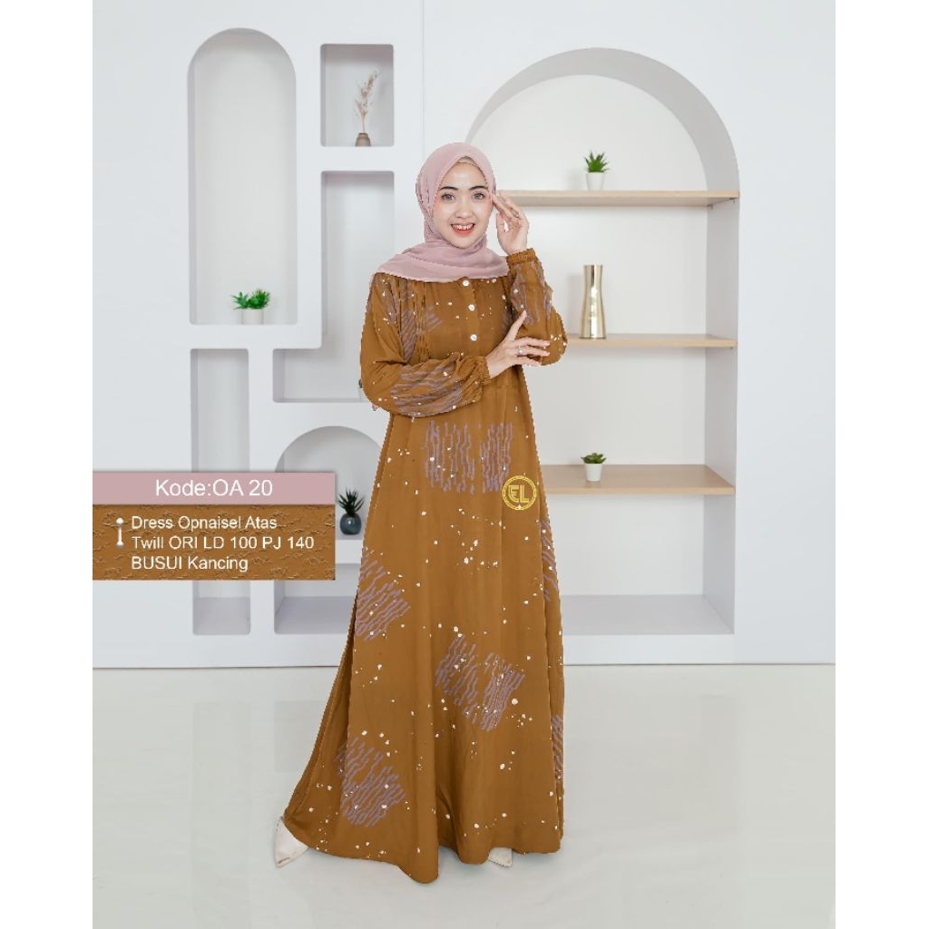 DRESS TWILL ELZHAF TERBARU SIZE M/L/XL/JUMBO