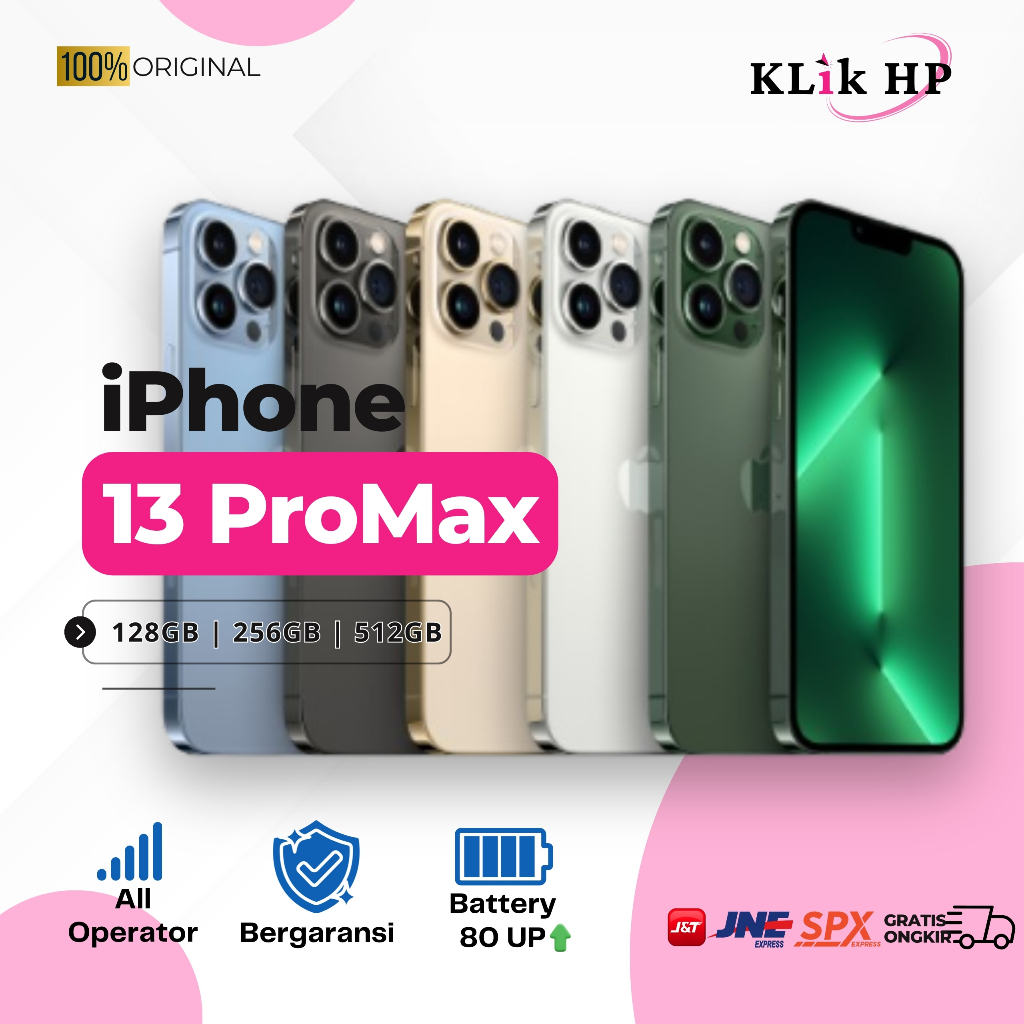 iPhone 13 Pro Max Like New Fullset - Resmi - Bergaransi 128GB 256GB 512GB