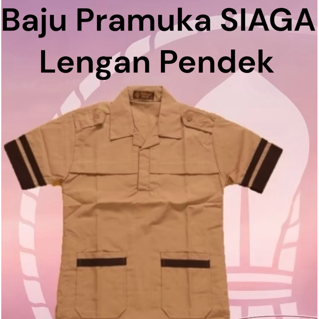 Baju Sekokah Pramuka / Seragam Sekolah Pramuka Siaga Lengan Pendek SD ( MERK SERAGAM )