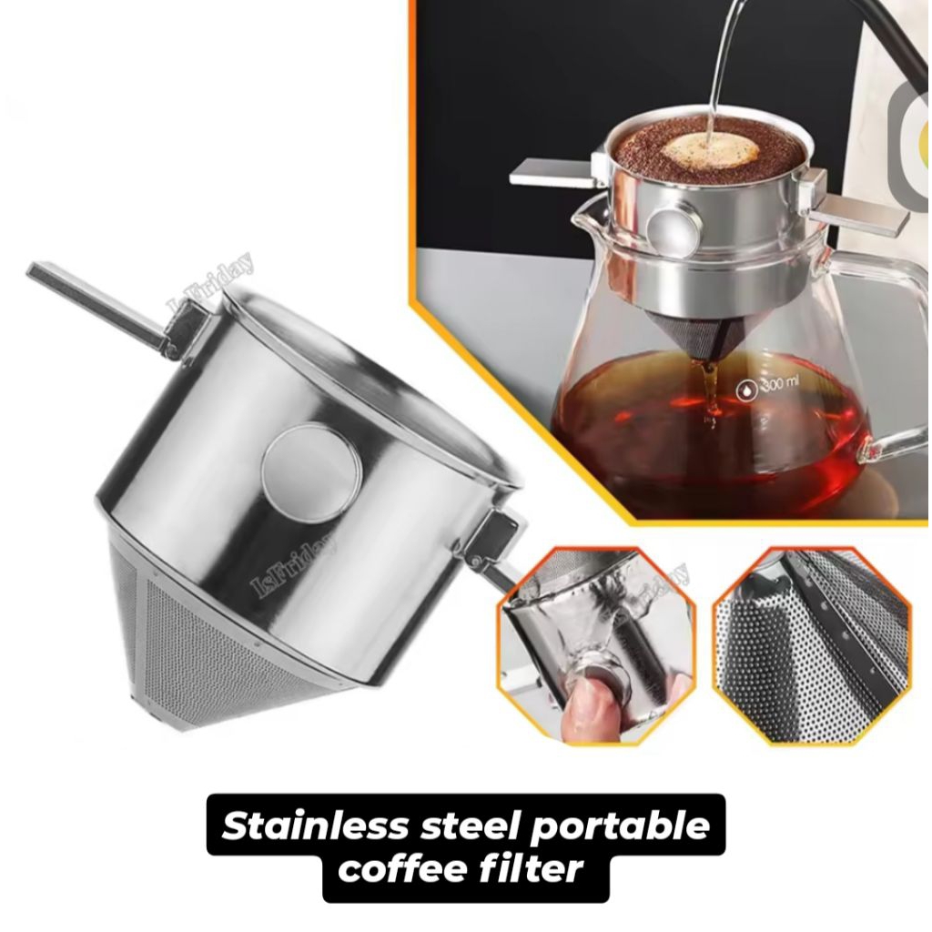 Stainless Saringan Kopi Filter Cone Shaped CoffeeFilter Penyaring Kopi Saringan Kopi Filter