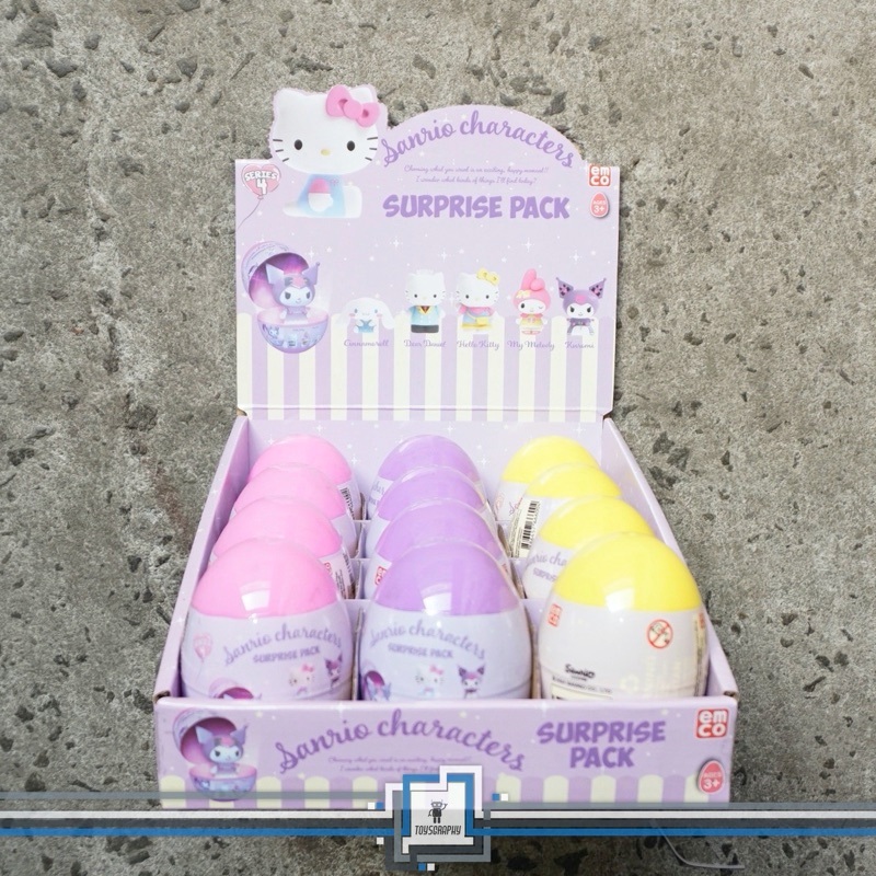 Emco Hello Kitty Mini Figure Eggs Playset Glitter Mainan Surprise Figure Collectible