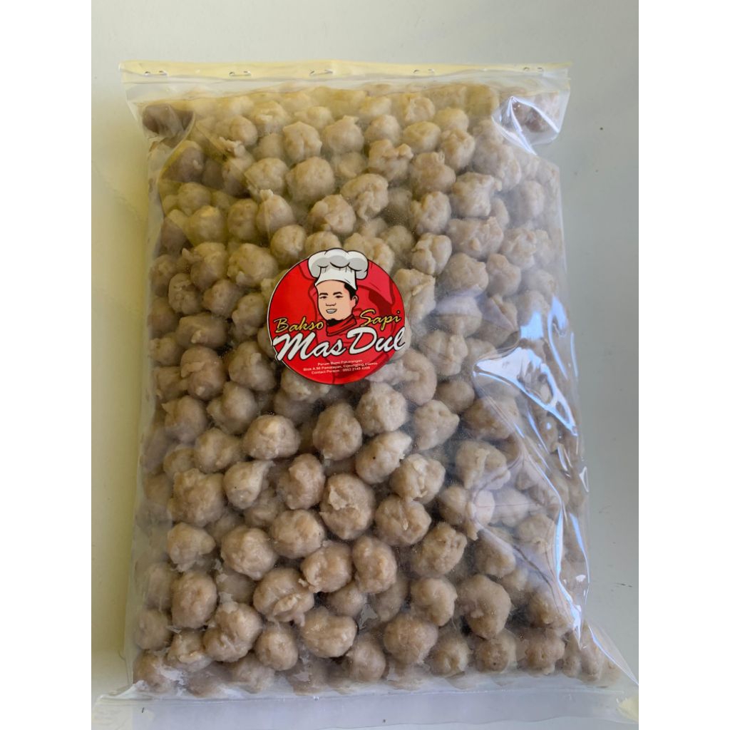 bakso sapi mas dul 1 kilo gramm sudahh matangh siapp di makan langsung atau untuk toping seblak,mie 