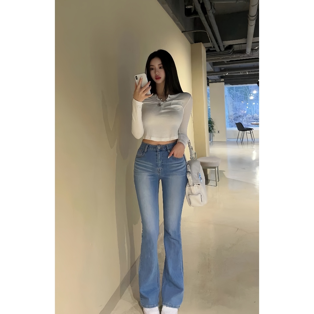 Cutbray Wisker Jeans Wanita - Celana Jeans Wanita Cutbray Retro Wisker