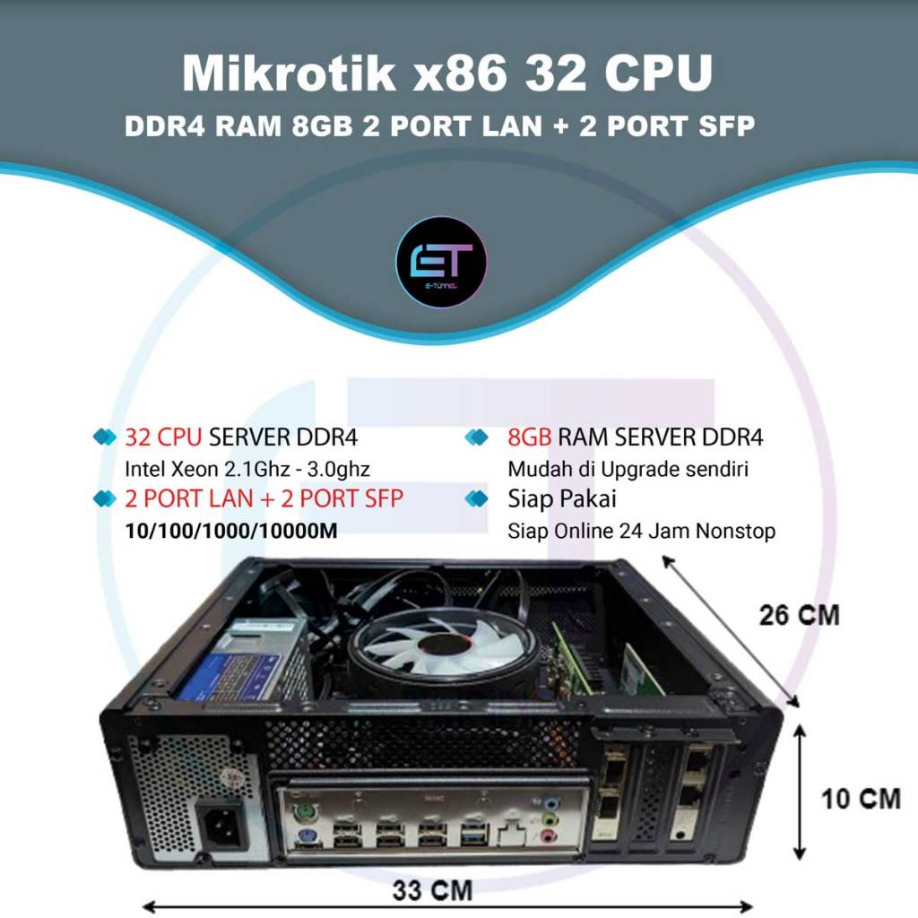 Mikrotik x86 32Cpu Ddr4 PORT LAN SFP SFP+