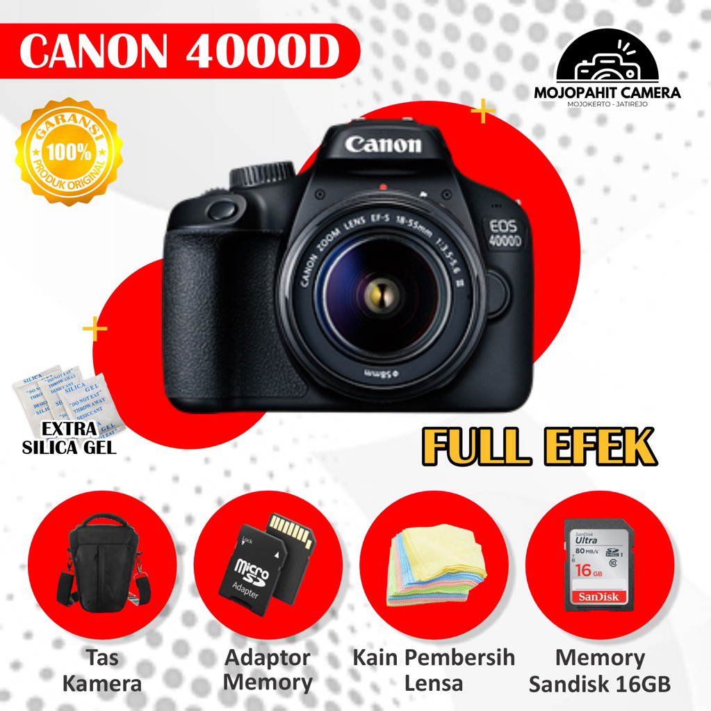 {KAMERA DSLR} CANON EOS 4000D KIT 18-55MM SECOND NORMAL BERGARANSI