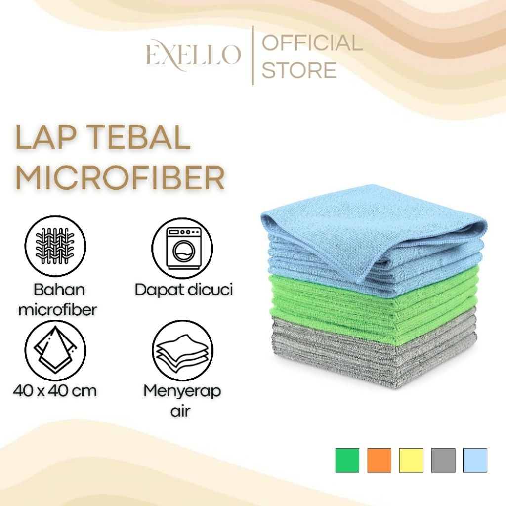 Kain Lap Microfiber Ukuran 40x40cm 320gsm Microfiber Cloths Detailing Mobil Lap Dapur Meresap Sempur