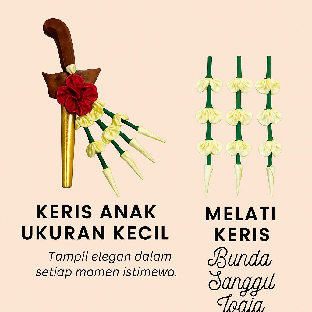 Keris anak ukuran kecil + melati keris