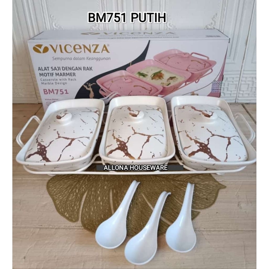 (PACKING KAYU) PRASMANAN SET 3 PCS KERAMIK VICENZA 751