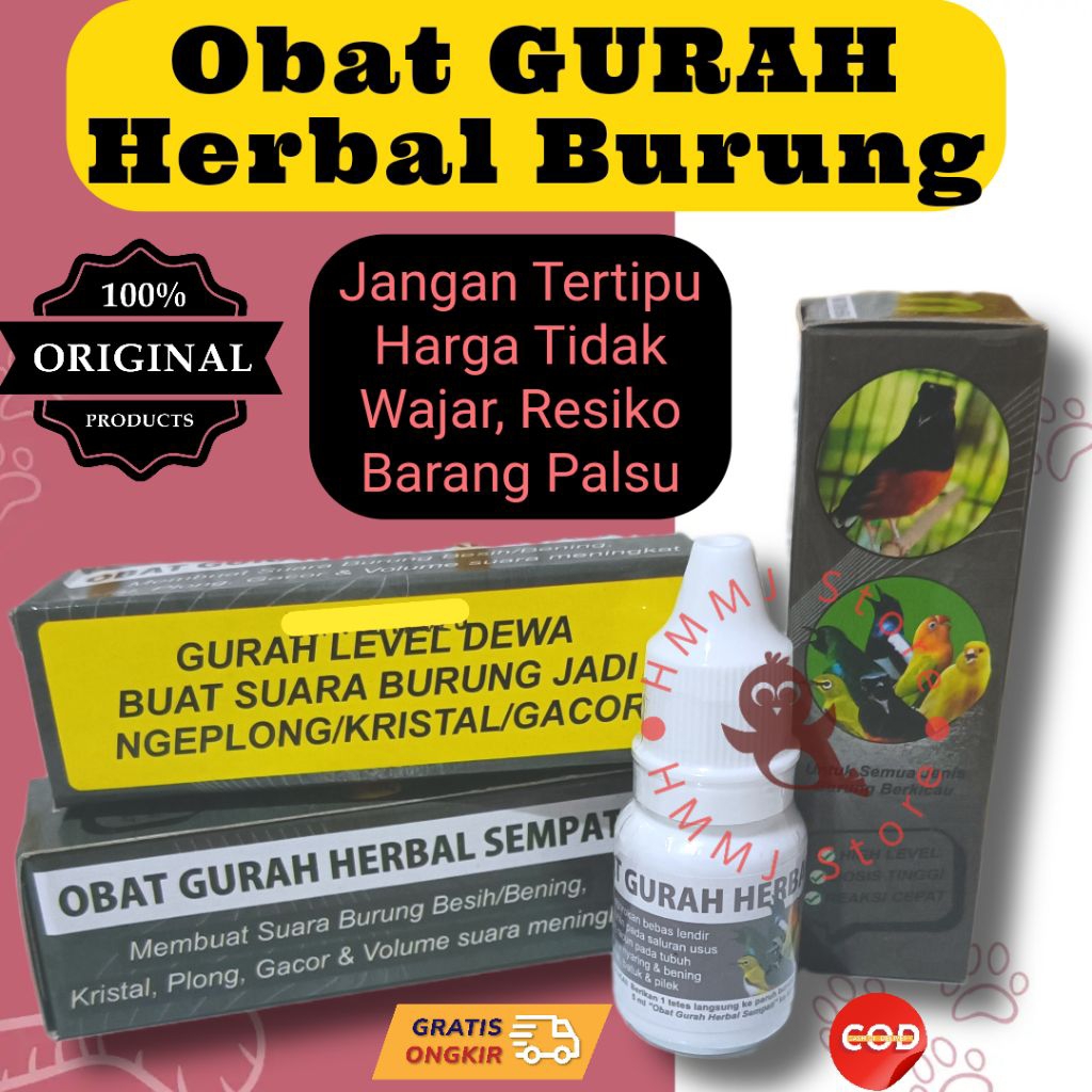 Obat GURAH Herbal Burung Sempati Suara Plong Kristal Gacor Bersih Lendir Serak Nafas Pendek Batuk Pi