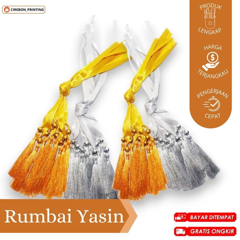 RUMBAI YASIN / RUMBAI TASSEL BUKU YASIN / PITA TASSEL PEMBATAS YASIN / RUMBAI EMAS SILVER / MINIMAL 