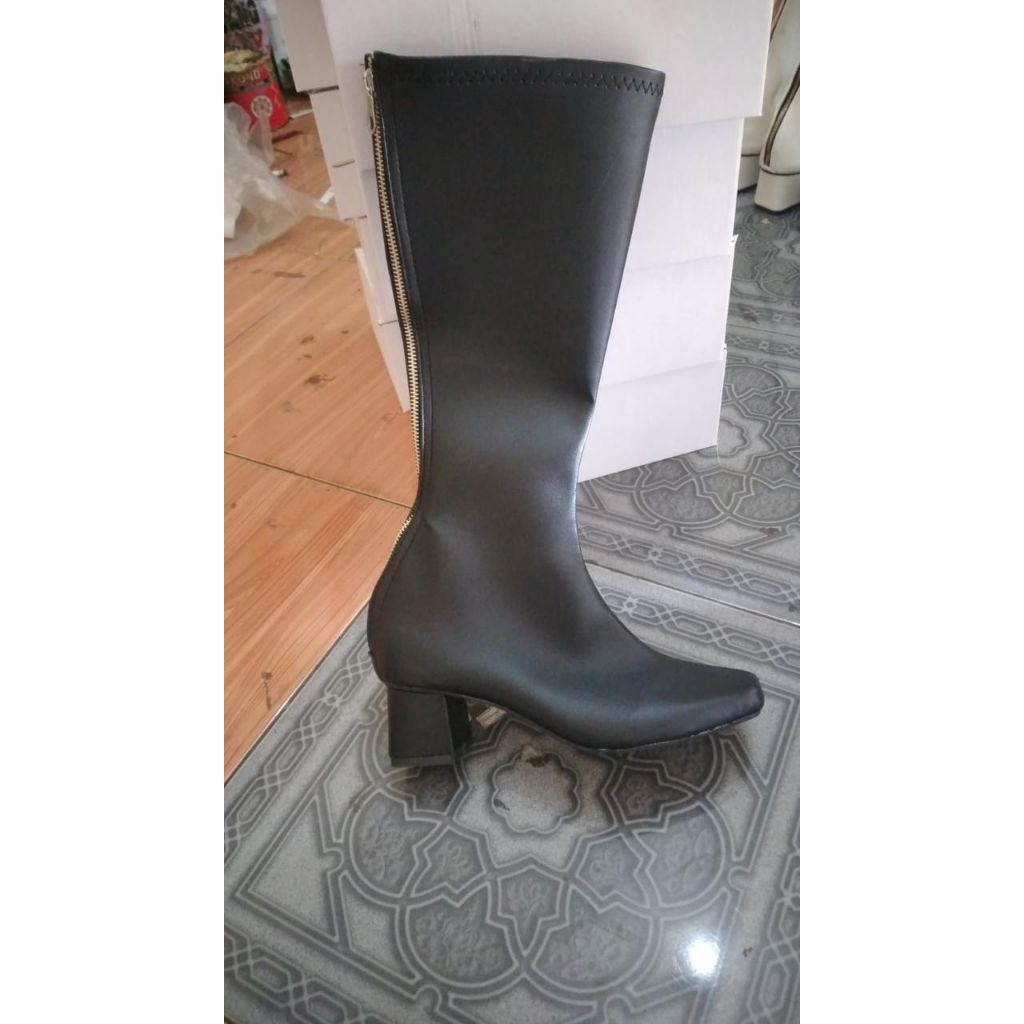 Terbaru Sepatu Boots Heels Panjang Hak Tau Flat Wanita Fashion Harga Fromo