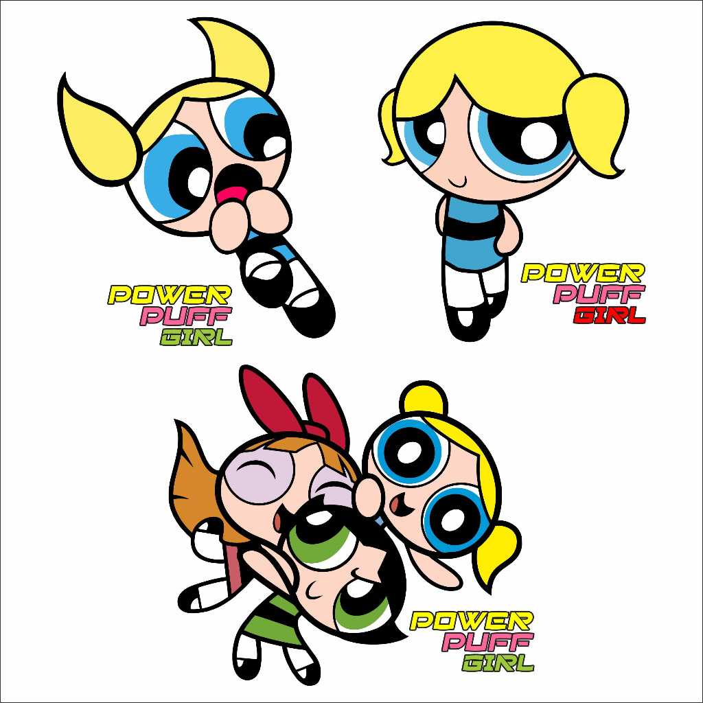 Stiker Timbul 3D Sepeda Lisrik Powerpuff Girl