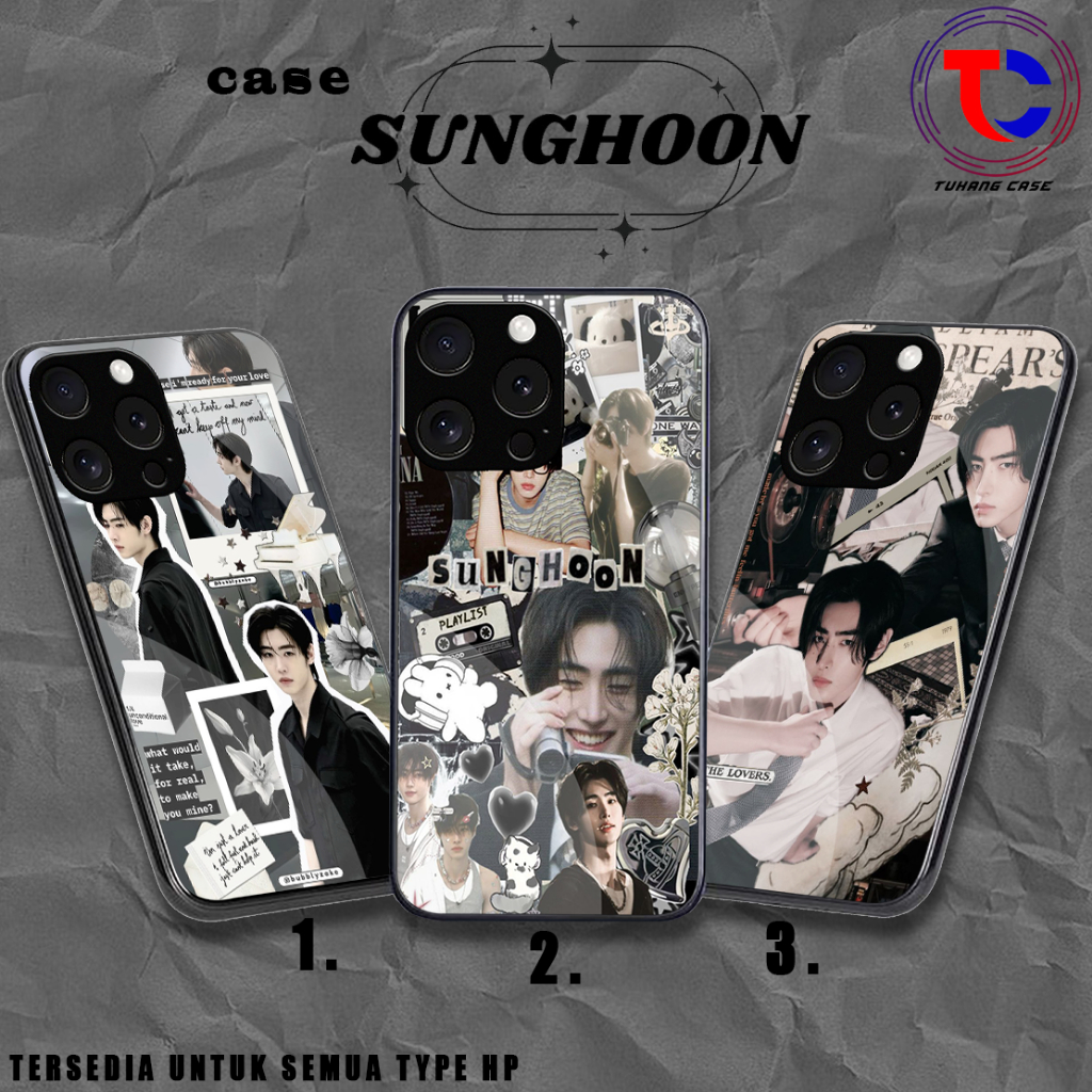 Softcase Glass Sunghoon Enhypen - Softcase Glossy - Softcase Kaca  Iphone samsung xiaomi redmi oppo 