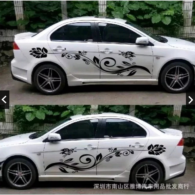 Sticker cutting mobil Vios sedan mobil lain bisa motif bunga elegant
