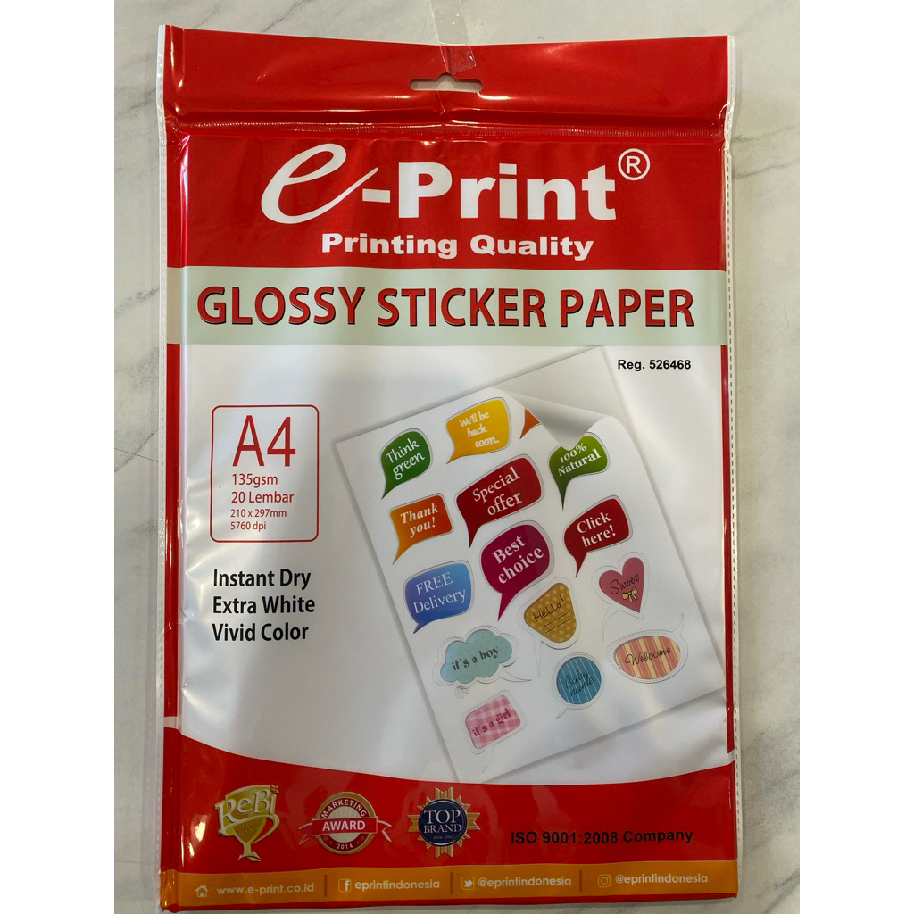Stiker E-print per pak