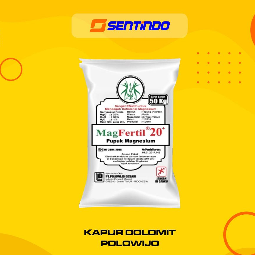 Kapur Dolomit 50Kg - Kapur Mineral Alami untuk tambak dan pertanian - Penetral Keasaman Tanah dan Ai
