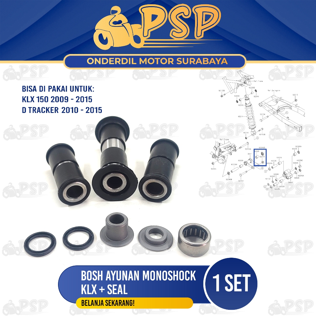 Bosh Ayunan Monoshock + Seal KLX 150 (Harga Set) - Bos Unitrack Ayun Mono Shock Belakang DTracker