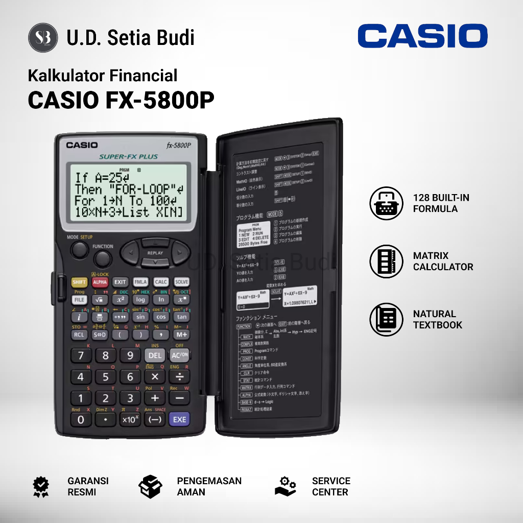 Kalkulator Scientific CASIO FX-5800P Asli dan Bergaransi
