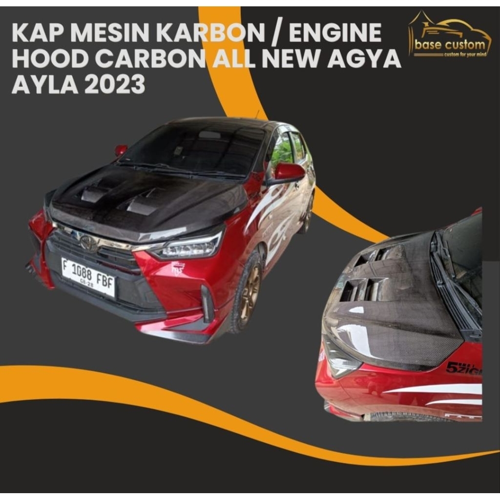 Engine Hood / Kap Mesin All New AGYA AYLA Tahun 2023 - FINISH CARBON
