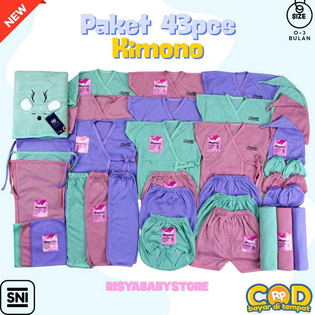 43 pcs set Baju bayi Newborn SNI murah 0-3 bulan netral baju bayi cowok cewek Celana bayi baru lahir