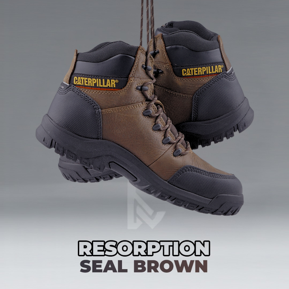 Sepatu Safety Caterpillar Resorption Composite Toe Waterproof Brown Original