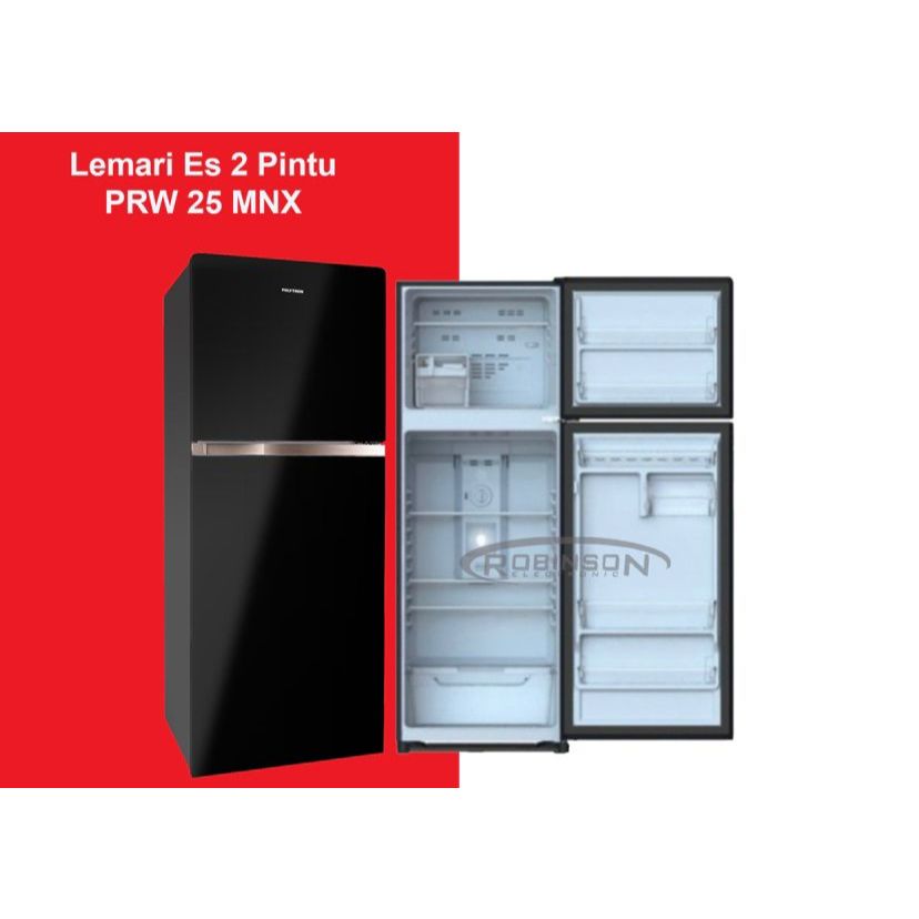 Kulkas 2 Pintu Polytron Belleza Jumbo PRW-25MNX 25MNX 2pintu kaca HITAM