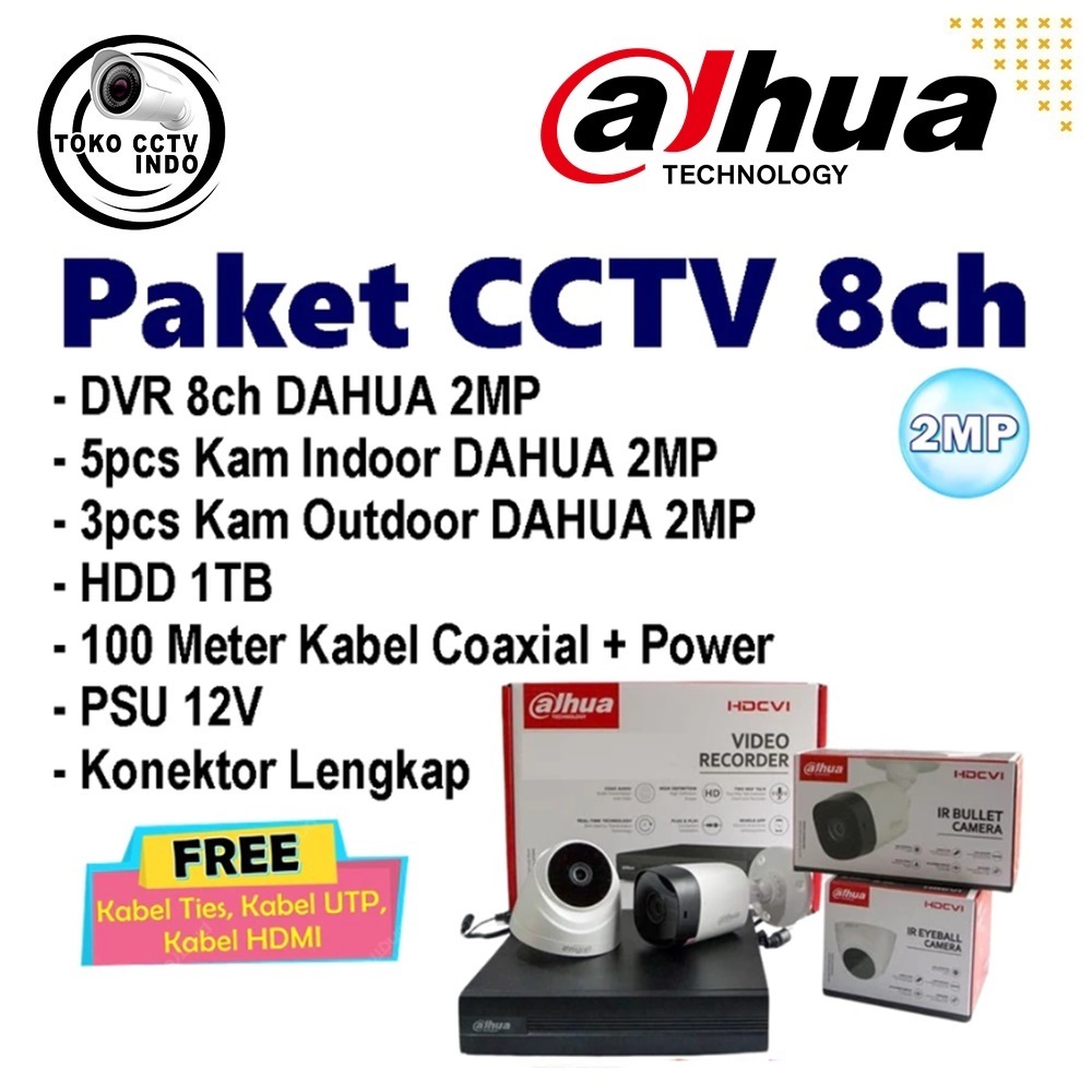 PAKET CCTV 8 KAMERA DAHUA