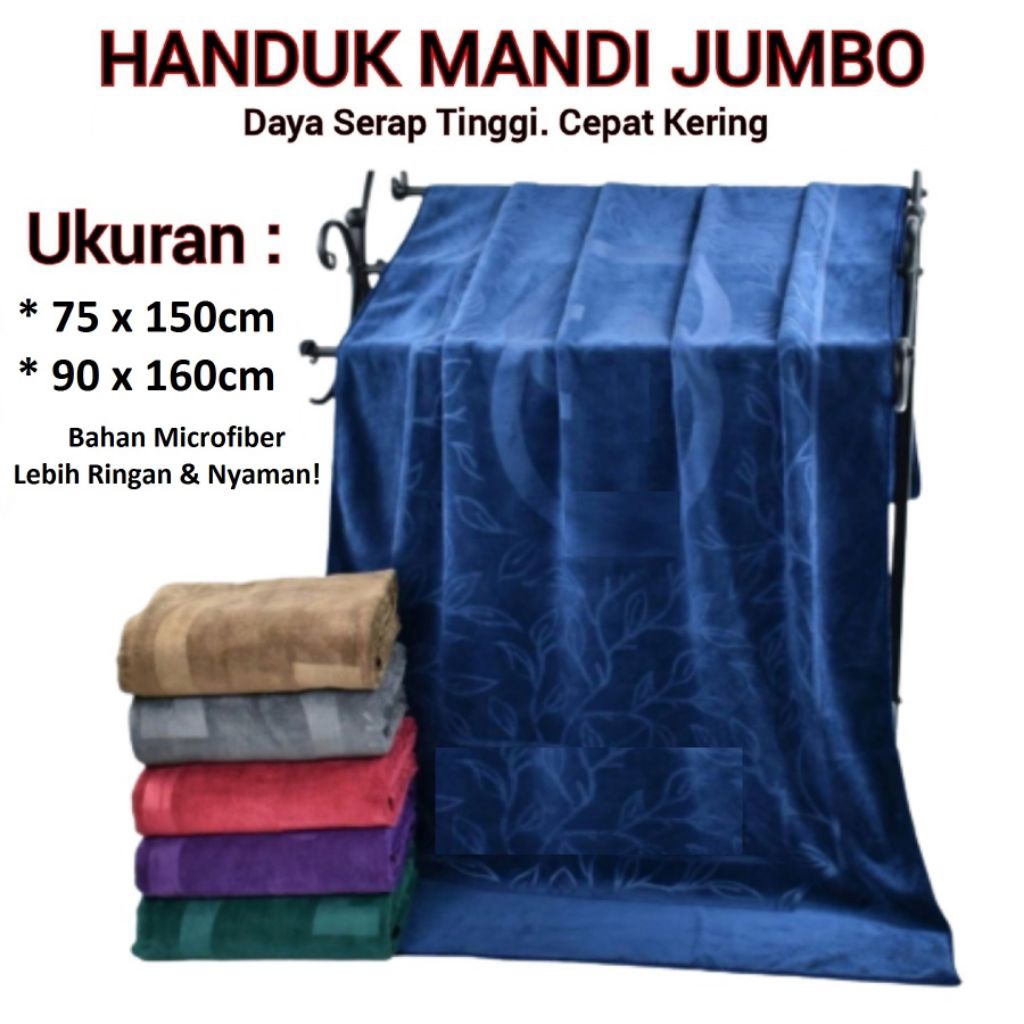 Handuk Jumbo Microfiber Gucci Style Lembut Tebal Menyerap Cepat | Handuk Mandi Dewasa Premium Motif 