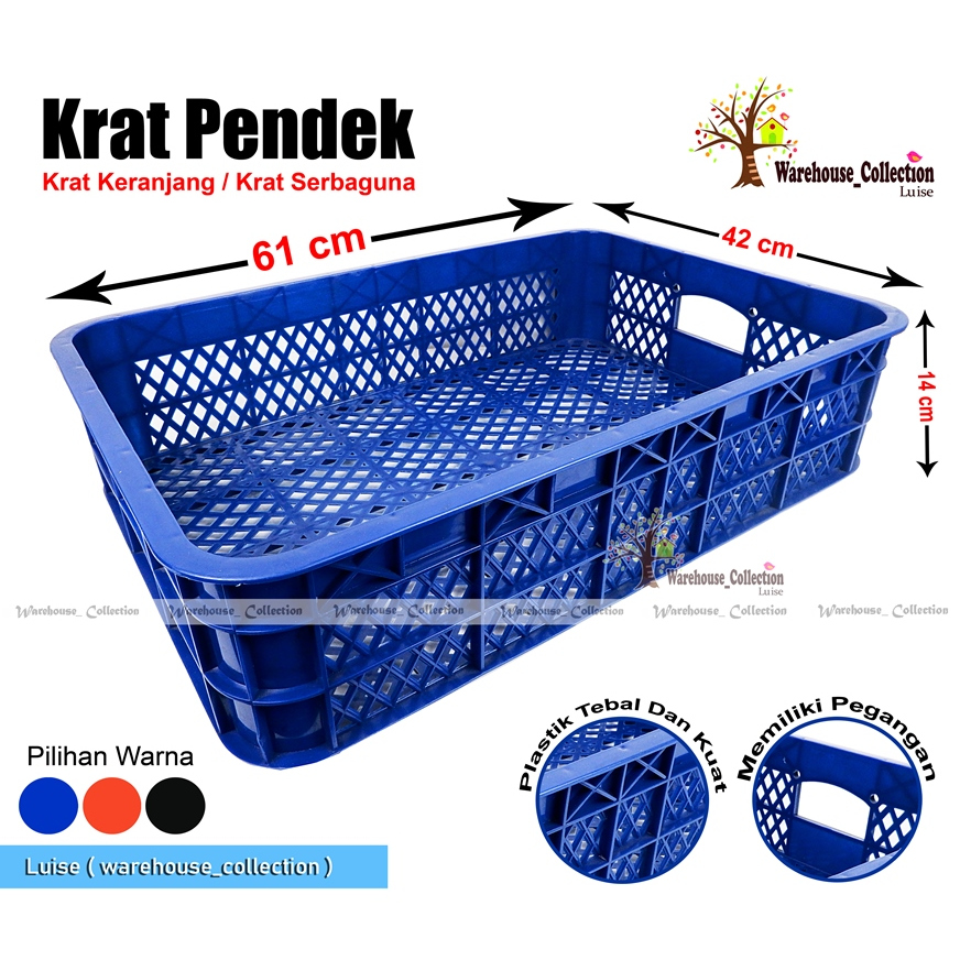 KRAT PENDEK PERSEGI PANJANG/ KRAT INDUSTRI PENDEK/ KERANJANG ROTI & BUAH SERBAGUNA/ KRAT KHADO