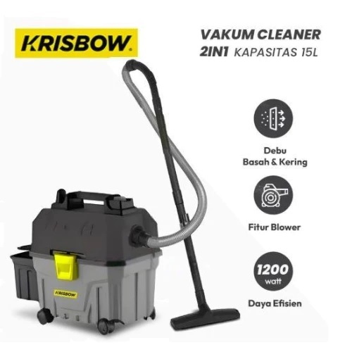 KRISBOW FRVCW15 Wet & Dry Vacuum Cleaner 15 Liter 2 in 1 Penyedot Debu Serbaguna