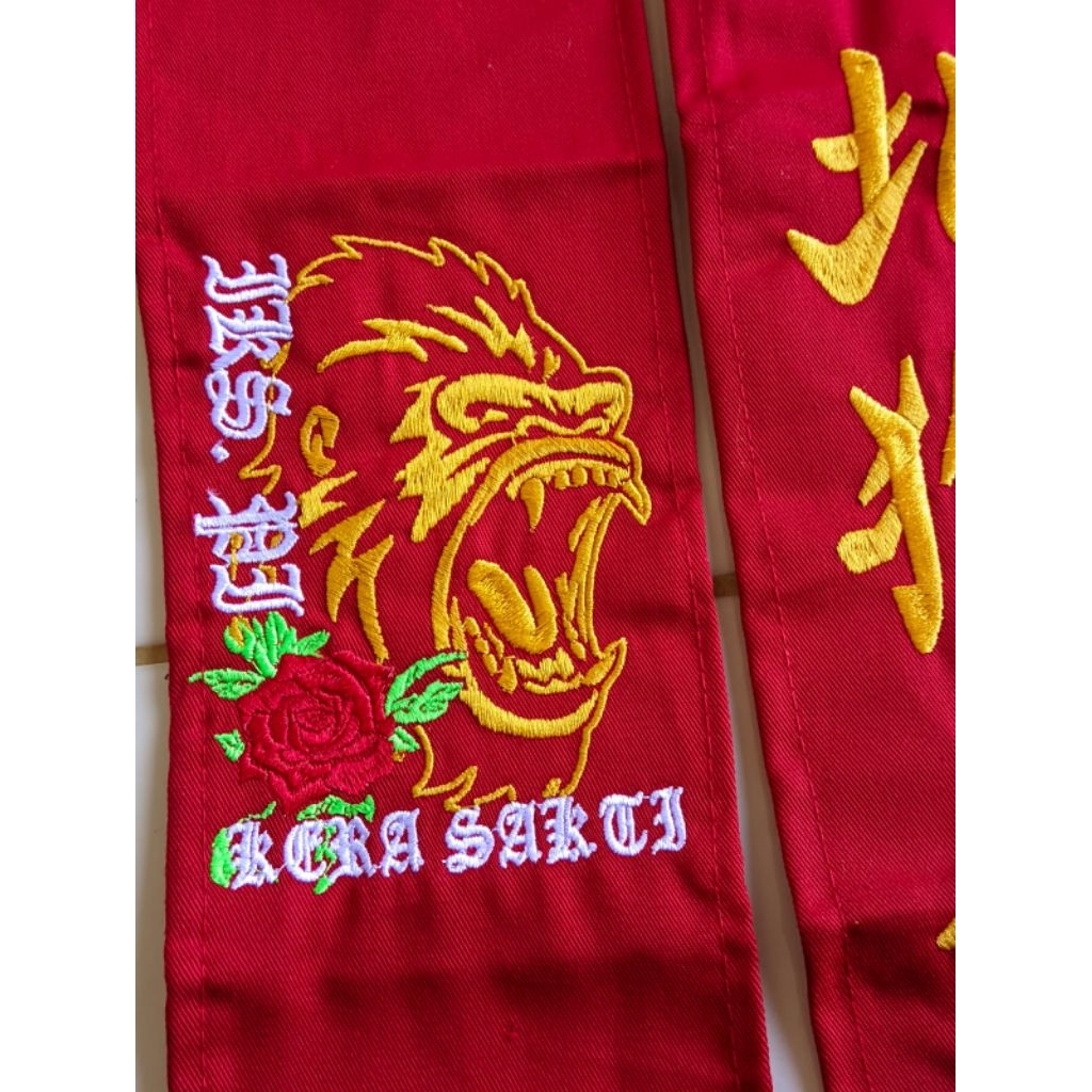 sabuk merah dril ikspi sabuk beladiri ikspi  merah drel kera