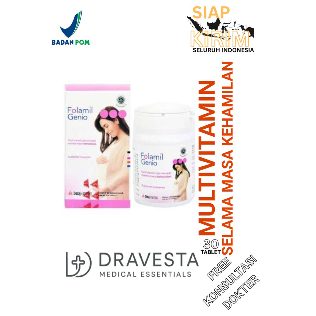 Folamil Genio – Multivitamin & Mineral untuk Ibu Hamil (30 Tablet) + Free Konsultasi Dokter