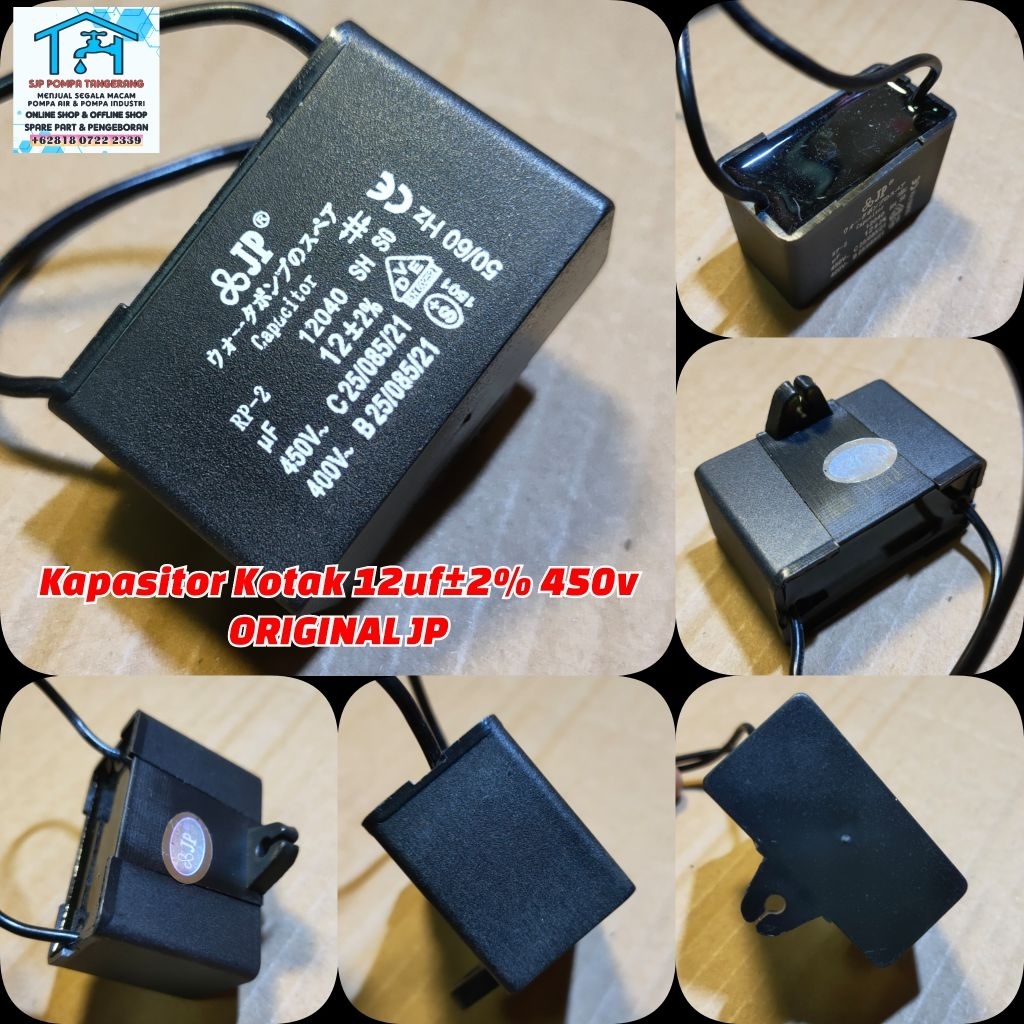 KAPASITOR KOTAK 12uf±2% 450v ORIGINAL JP / SPARE PART KAPASITOR MODEL KOTAK 12uf±2% 450v ORIGINAL JP