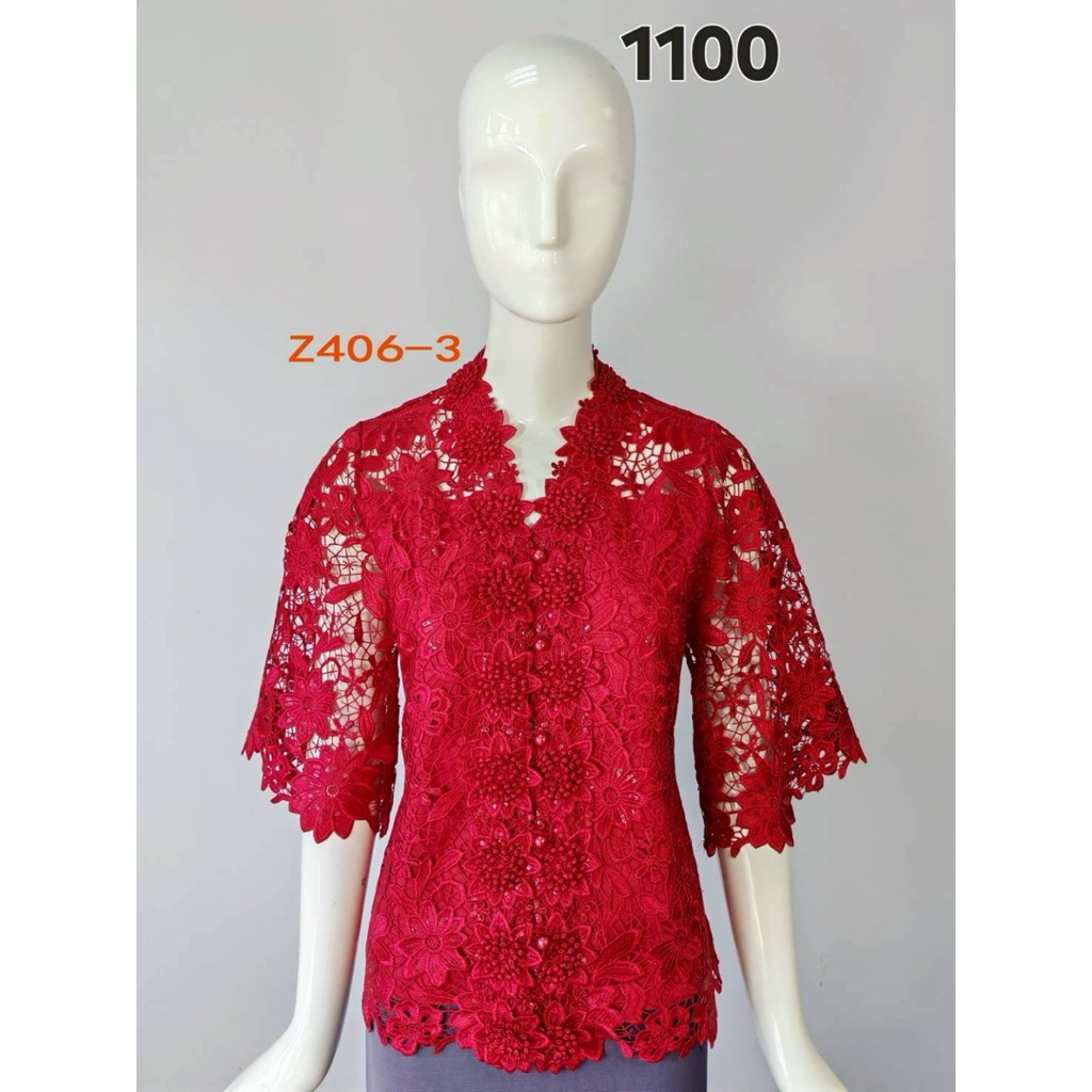 ATASAN BLOUSE BROKAT PINK BOUTQIUE CASUAL WEAR IMPORT MADE IN THAILAND BANGKOK  PINK BUTIK