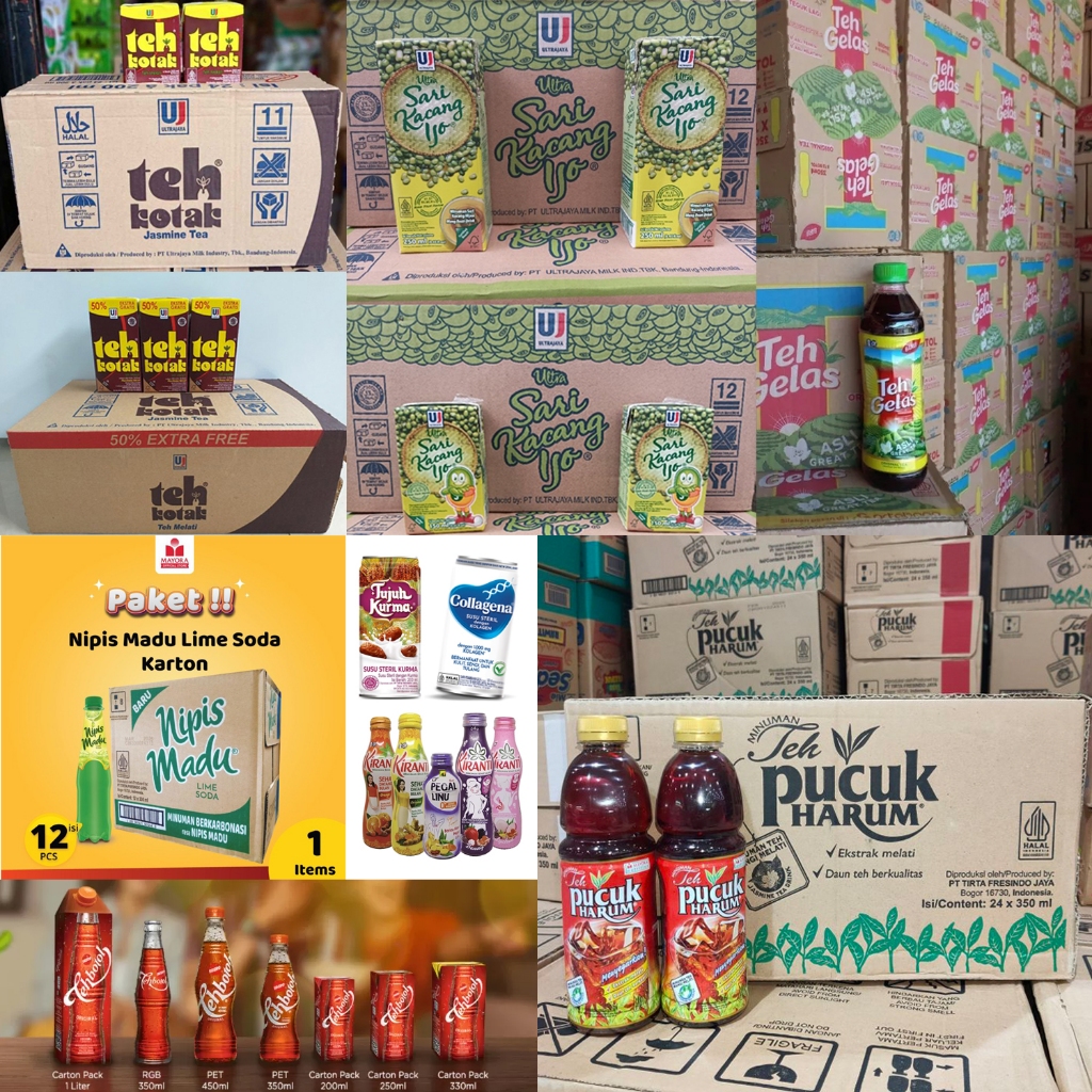 x1 Karton Teh Pucuk Harum 350ml 350 mL - Nipis Madu 330ml by MAYORA | ULTRAJAYA Teh Kotak Jasmine 20