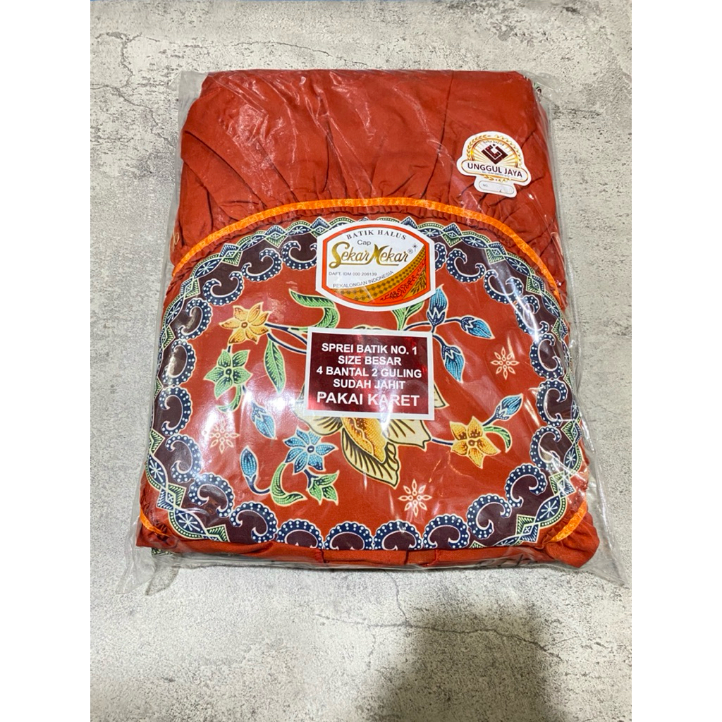 Seprei Batik Sekar Mekar Unggul Jaya Rempel SUPER KING SIZE