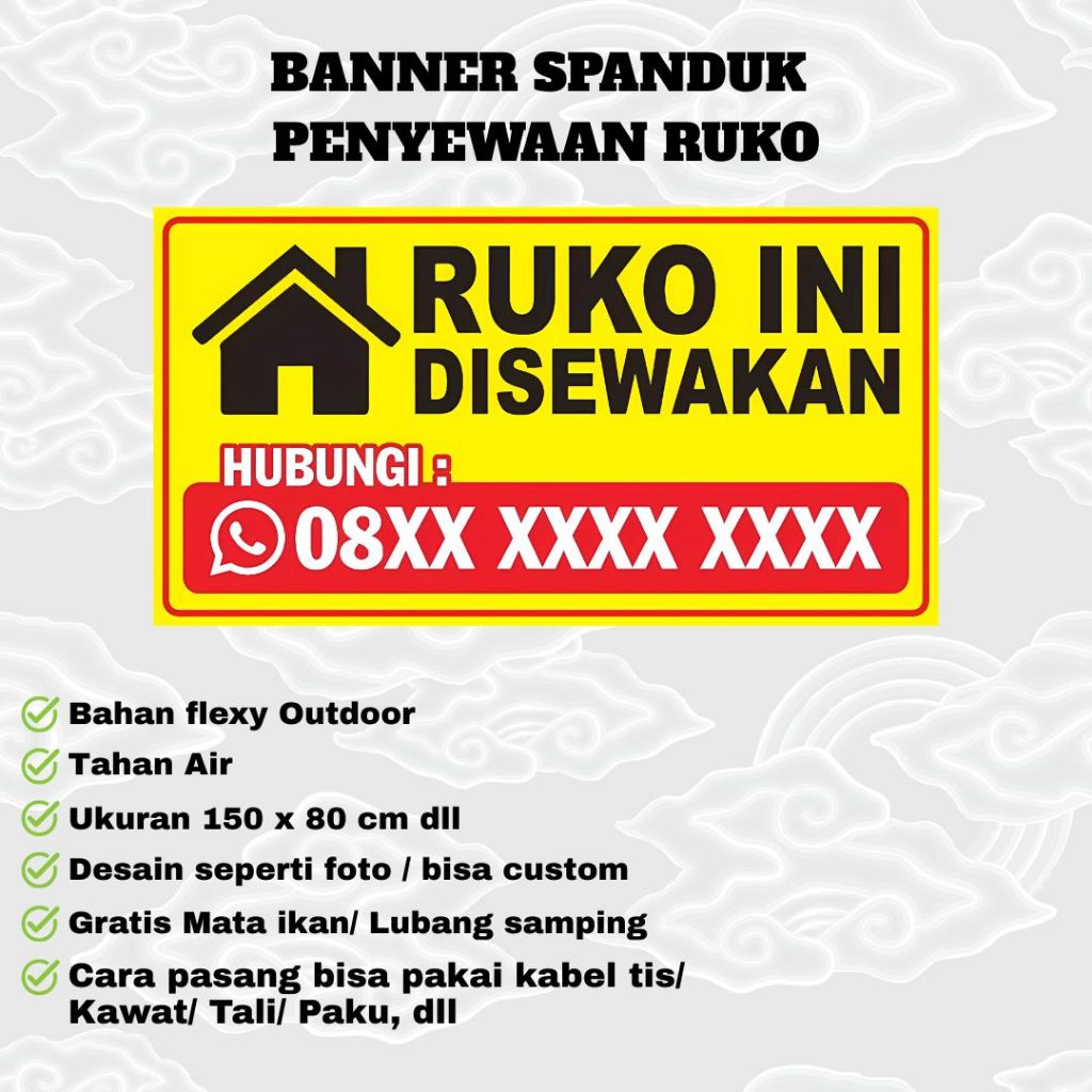 BENER/SPANDUK MMT RUKO DISEWAKAN, PENYEWAAN RUKO ECOGREEN