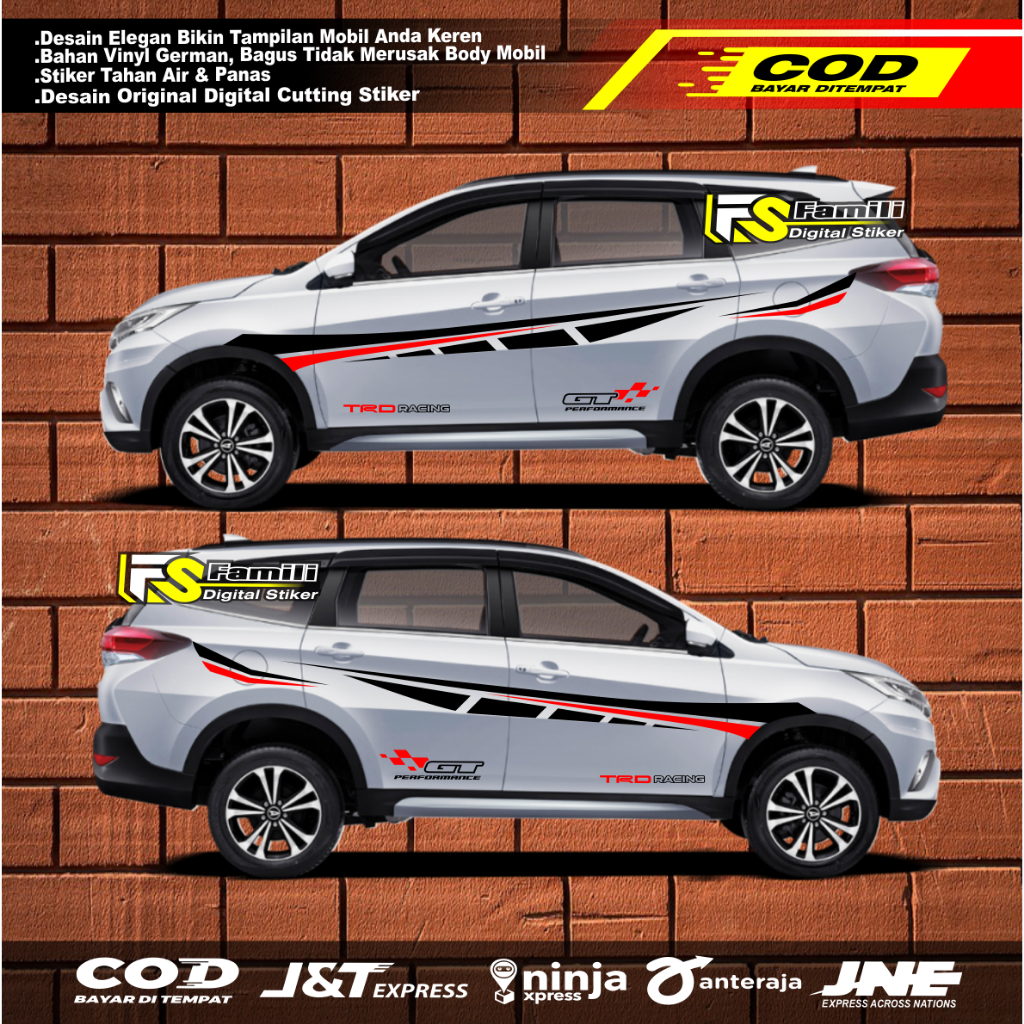 PROMO stiker toyota rush terbaru stiker model GT mobil Rush GR