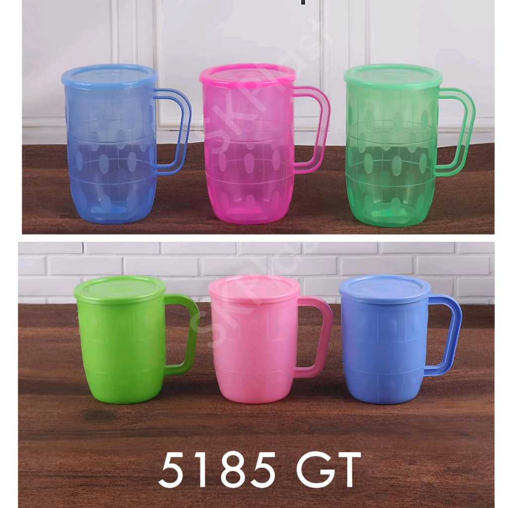 (3pcs) TANTOS Gelas Plastik Tutup Beer 5185G (S) 5186G (M) Gelas Cangkir Plastik Mug Plastik Minum G