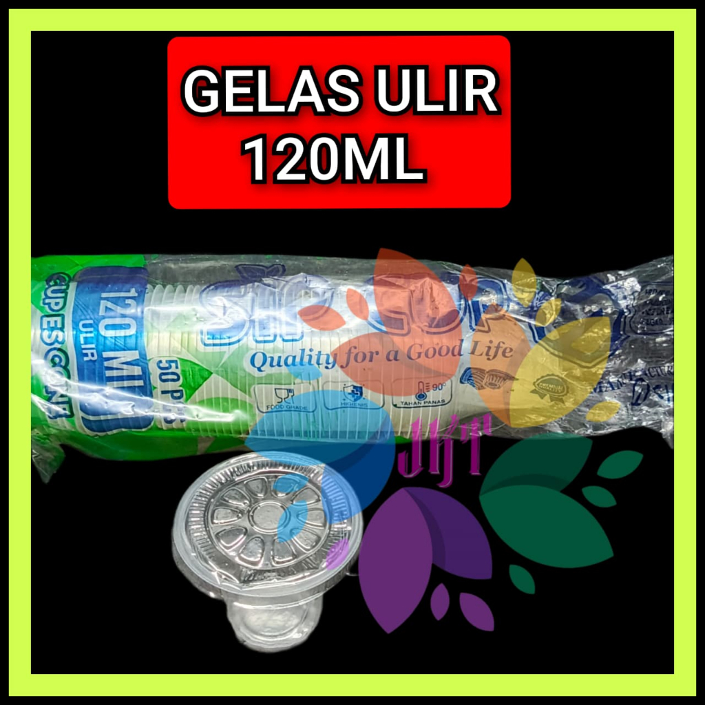 GELAS + TUTUP PLASTIK ES KRIM JAGUNG JASUKE CUP BENING ULIR 120ML @50PCS