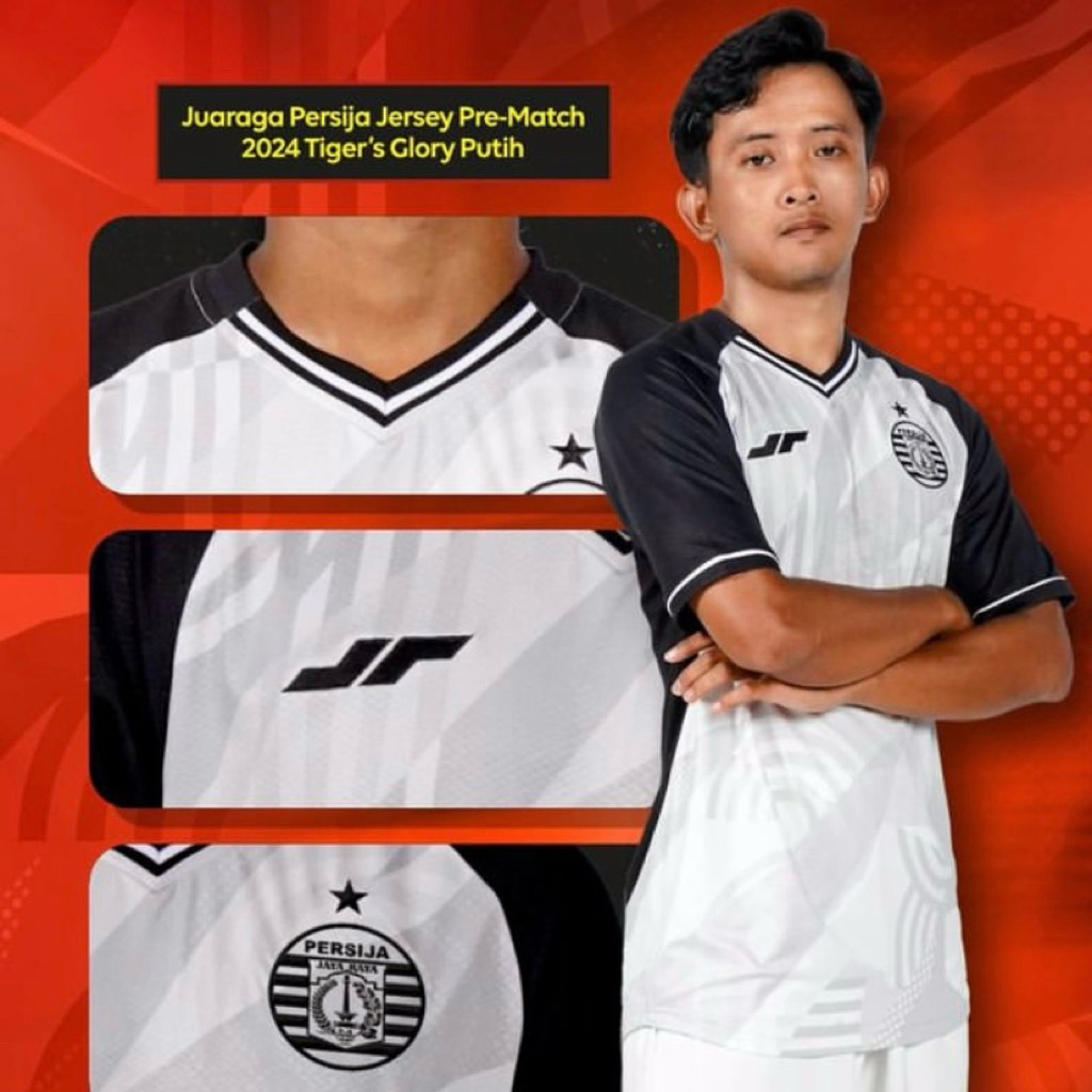 Jersey Persija Jakarta Prematch 2024 2025 Clawnic White Original