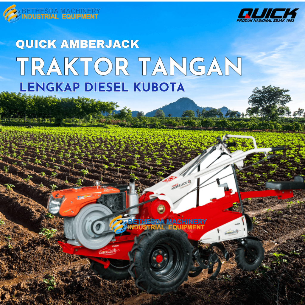 Quick Amberjack Traktor Rotary Lengkap Diesel Kubota 11 PK