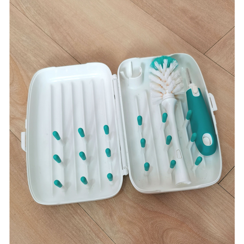 OXO Tot On the Go Drying Rack & Bottle Brush Pengering Pencuci Botol Rak Botol Susu Green - Preloved