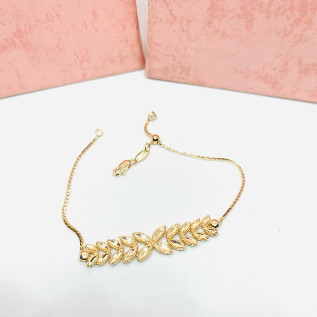 Gelang Serut Emas Kadar 300/6k muda daun