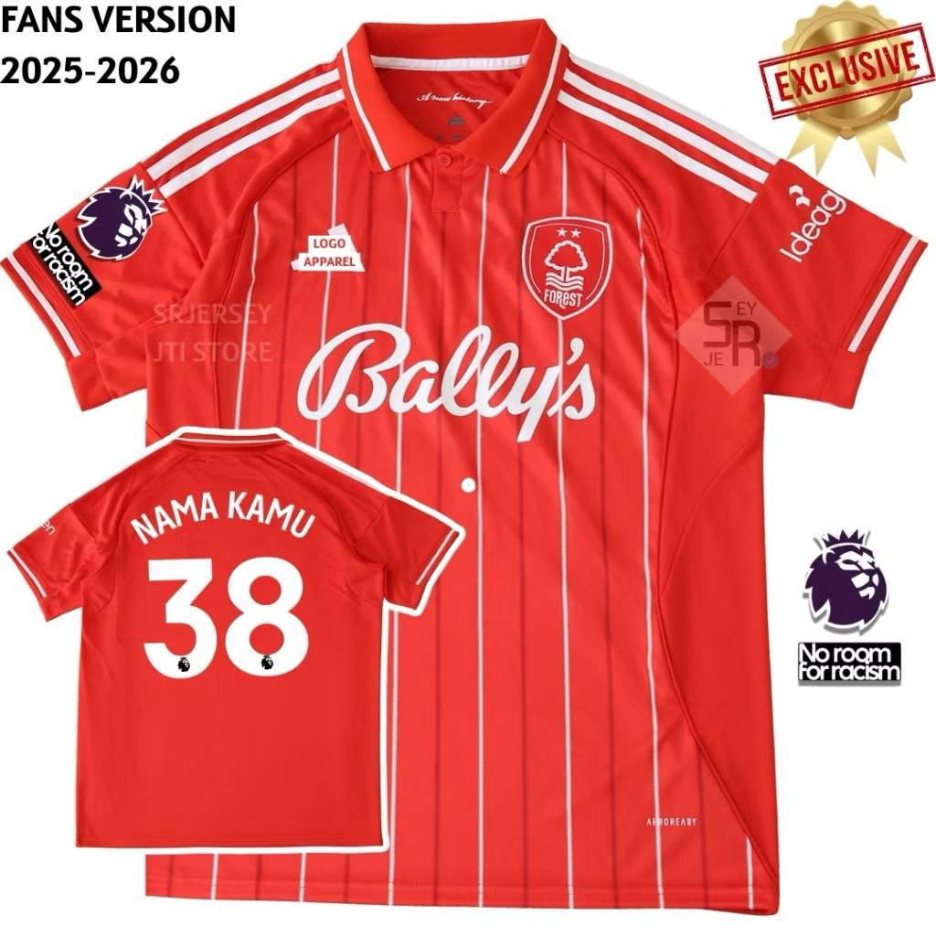 Jersey Nottingham Forest Home 2025 2026 - Jersey Forest Terbaru Full Printing