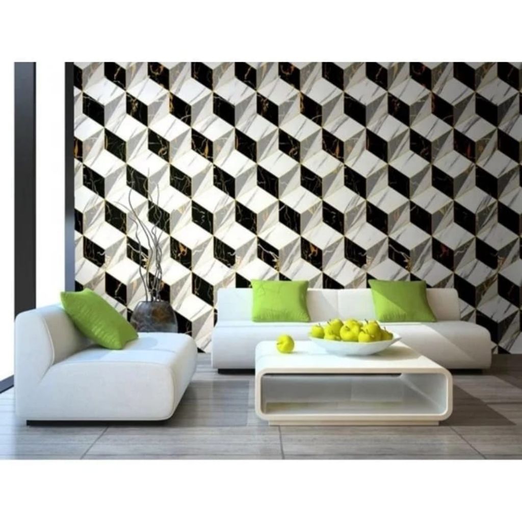 Wallpaper Dinding Motif Kubus Marmer Wallpaper Dinding Aesthetic Wallpaper Dinding Ruang Tamu Wallpa