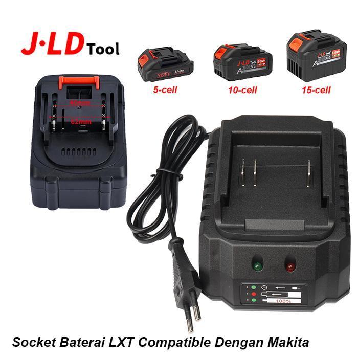 JLD Charger Baterai Makita Fast Charger Lithium Bor 12V-21V Adaptor bor Cas Baterai Cordless Impact 